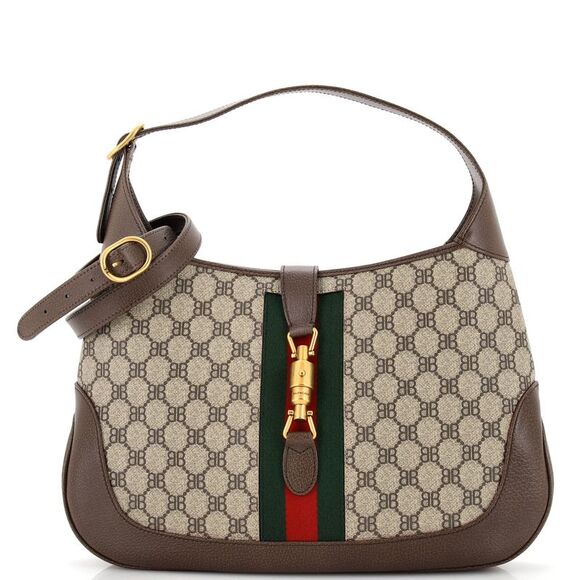 Balenciaga Handbags - Balenciaga x Gucci The Hacker Project Jackie 1961 Hobo BB Coated Canvas Medium